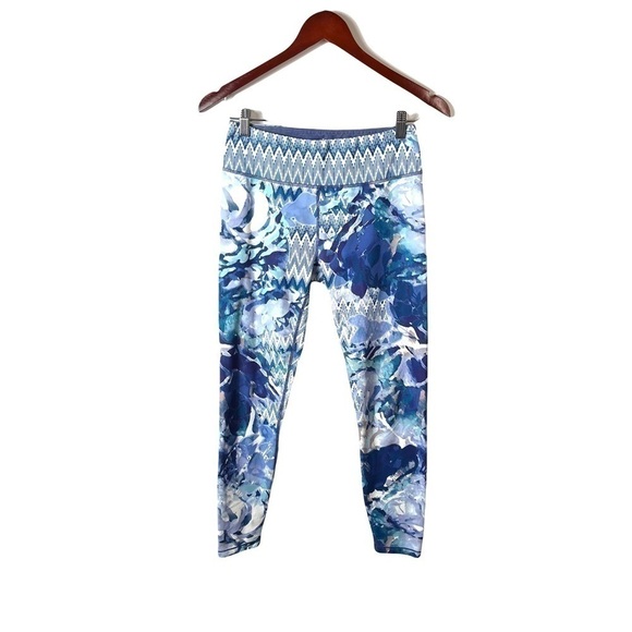 Prana Roxanne Blue Tie Dye Capri Leggings - Picture 2 of 8